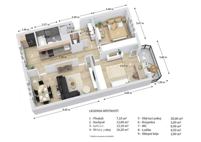 Prodej bytu 3+1, Boskovice, Komenského, 78 m2