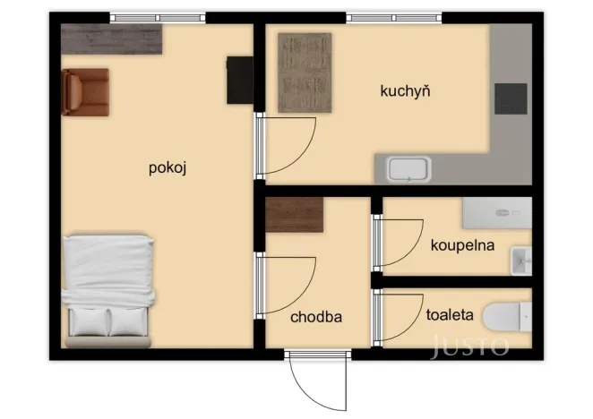 Prodej bytu 1+1, Kolín, Na Magistrále, 24 m2