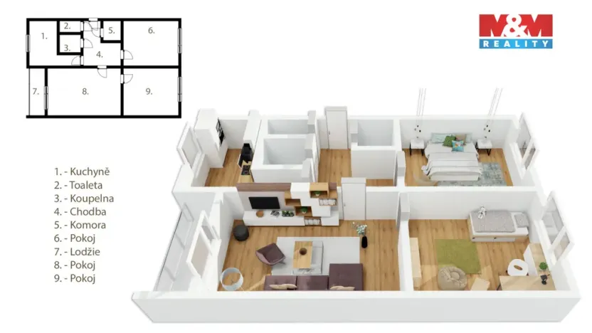 Prodej bytu 3+1, Skořenice, 81 m2