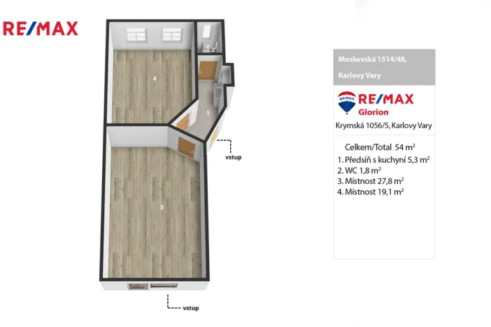 Pronájem komerční nemovitosti, Karlovy Vary, Moskevská, 53 m2