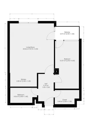 Pronájem bytu 2+kk, Praha - Prosek, Libočanská, 57 m2