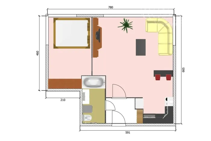 Pronájem bytu 2+kk, Praha, Kurta Konráda, 46 m2