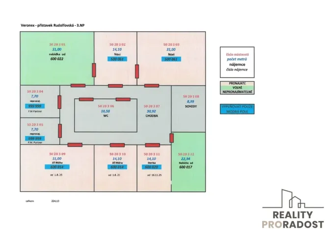 Pronájem kanceláře, České Budějovice, Rudolfovská tř., 31 m2