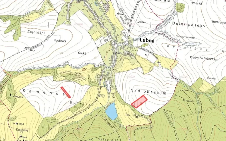 Prodej pole, Lubná, 3383 m2