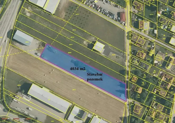 Prodej komerčního pozemku, Kamenný Újezd, Průmyslová, 4034 m2