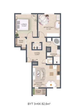 Pronájem bytu 3+kk, Písek - Pražské Předměstí, Dvořákova, 76 m2