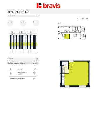 Pronájem bytu 1+kk, Brno - Zábrdovice, Příkop, 30 m2