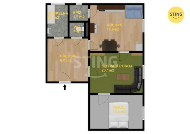 Prodej bytu 2+1, Jihlava, Seifertova, 69 m2