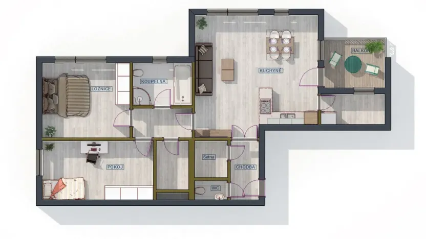 Prodej bytu 3+kk, Tábor - Čekanice, Fibichova, 94 m2