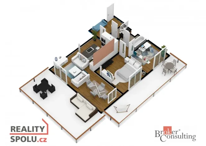 Pronájem bytu 3+kk, Praha - Řeporyje, Wiesenthalova, 76 m2