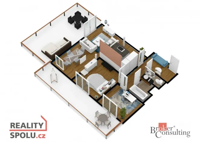 Pronájem bytu 3+kk, Praha - Řeporyje, Wiesenthalova, 76 m2