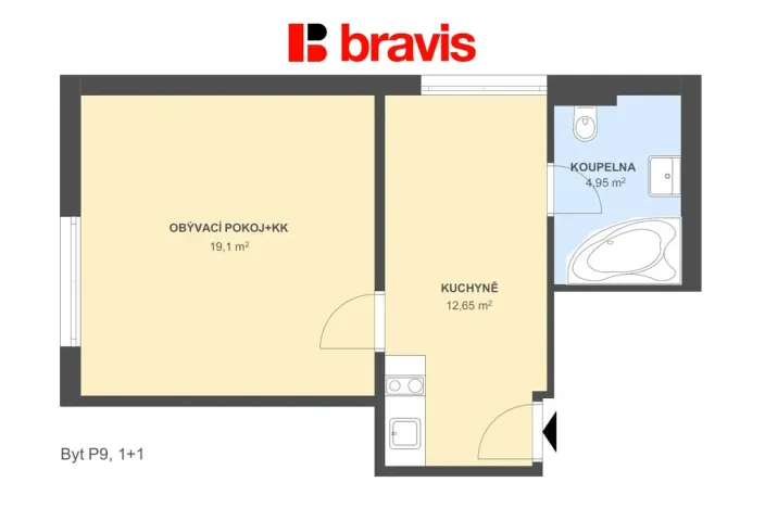 Pronájem bytu 2+kk, Popůvky, Chaloupky, 36 m2