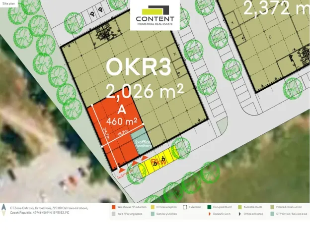 Pronájem skladu, Ostrava - Hrabová, Krmelínská, 460 m2