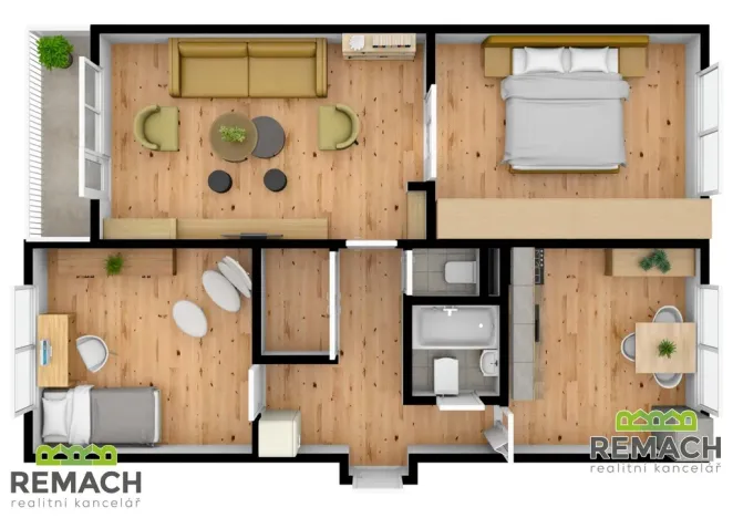 Prodej bytu 3+1, Uherské Hradiště, Za Alejí, 71 m2