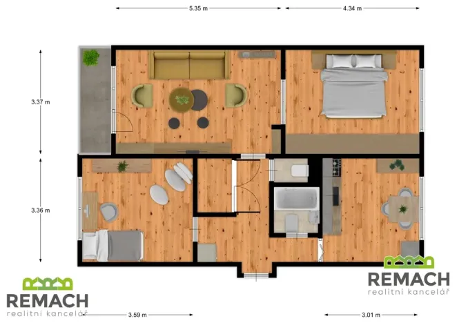 Prodej bytu 3+1, Uherské Hradiště, Za Alejí, 71 m2