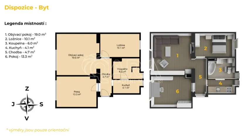 Pronájem bytu 3+kk, Žebrák, Sídliště, 53 m2