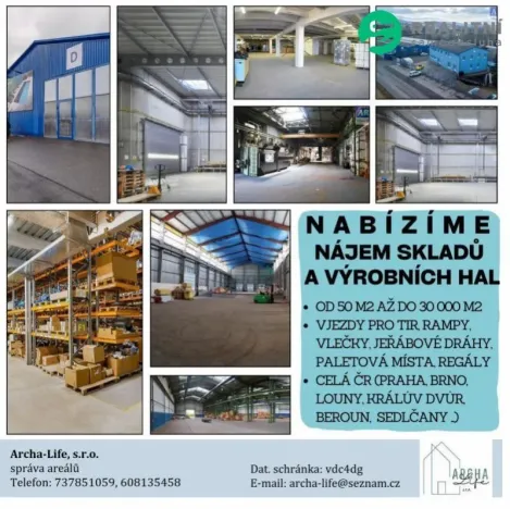 Pronájem skladu, Rudná, 900 m2