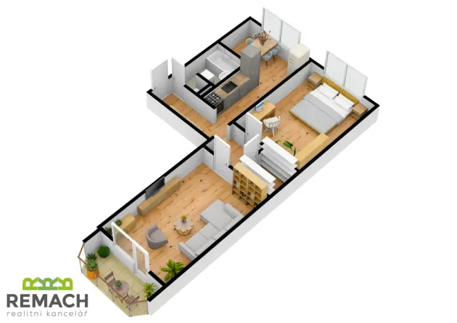 Pronájem bytu 2+1, Uherské Hradiště, Štěpnická, 61 m2