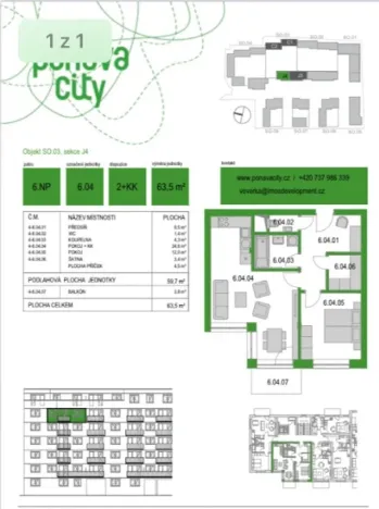 Pronájem bytu 2+kk, Brno, Střední, 60 m2