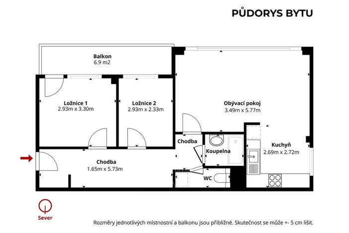 Pronájem bytu 3+kk, Praha - Krč, Kukučínova, 61 m2
