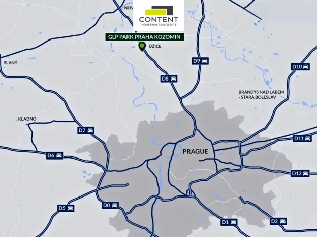 Pronájem skladu, Kozomín, 3800 m2