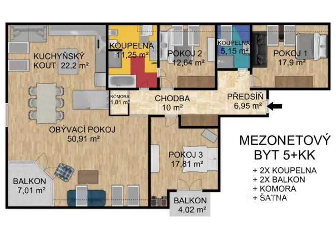 Prodej bytu 5+kk, Písek, Budějovická, 182 m2
