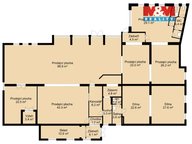 Prodej obchodního prostoru, Rudolfov, Třeboňská, 500 m2