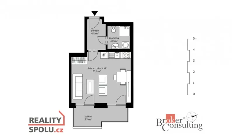 Prodej bytu 1+kk, Praha - Vysočany, Fafkových, 31 m2