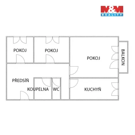 Prodej bytu 3+1, Most, W. A. Mozarta, 79 m2