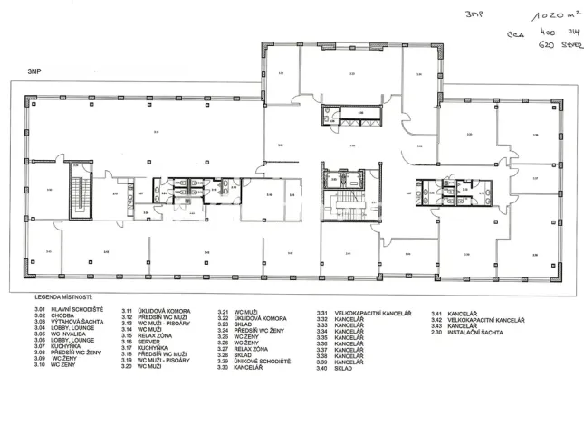 Pronájem kanceláře, Brno, 1020 m2