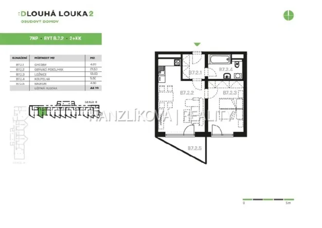 Pronájem bytu 2+kk, České Budějovice - České Budějovice 2, Volejbalistů, 44 m2