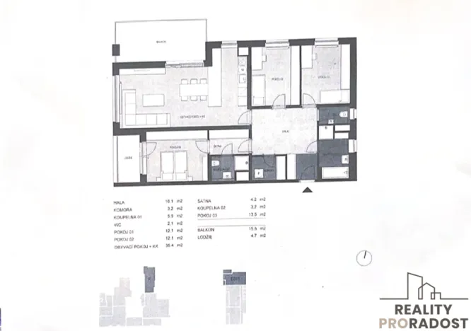 Prodej bytu 4+kk, Pardubice, Smilova, 118 m2