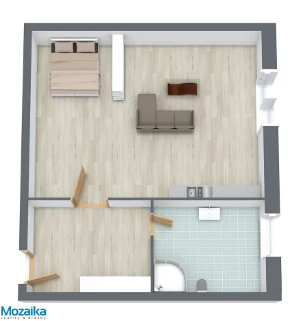 Pronájem bytu 1+kk, Lanškroun - Žichlínské Předměstí, Palackého, 37 m2