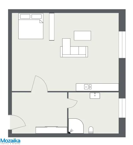 Pronájem bytu 1+kk, Lanškroun - Žichlínské Předměstí, Palackého, 37 m2