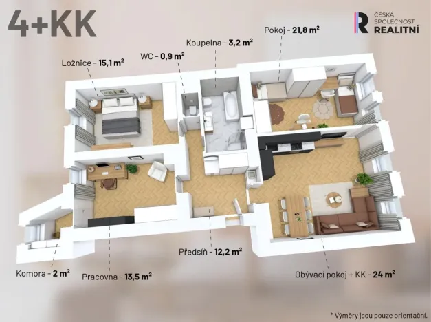Prodej bytu 3+1, Praha - Smíchov, Kroftova, 94 m2