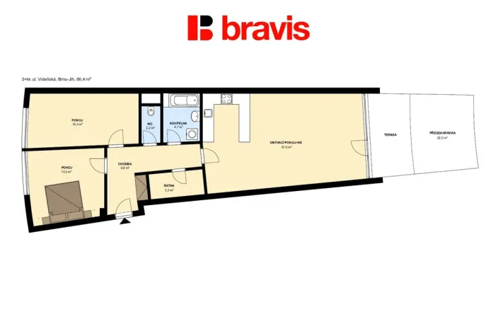 Prodej bytu 3+kk, Brno - Štýřice, Vídeňská, 82 m2