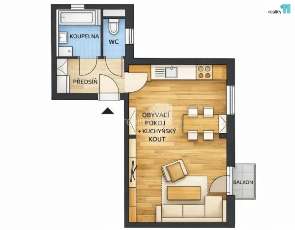 Prodej bytu 1+kk, Nehvizdy, Vestecká, 38 m2
