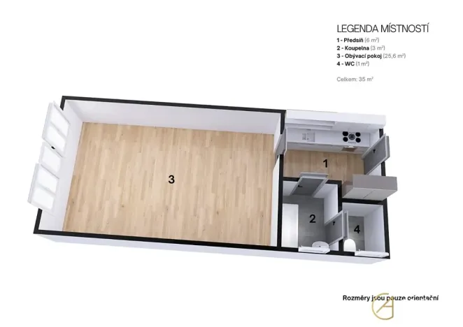 Pronájem bytu 1+1, Brno, Havlišova, 35 m2