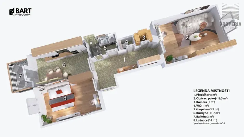 Prodej bytu 2+1, Brno, Zborovská, 65 m2