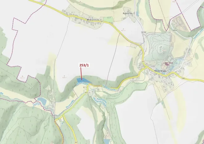 Dražba lesa, Nové Hrady, 7264 m2