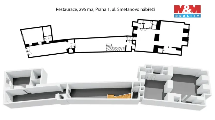 Pronájem restaurace, Praha - Staré Město, Smetanovo nábřeží, 295 m2