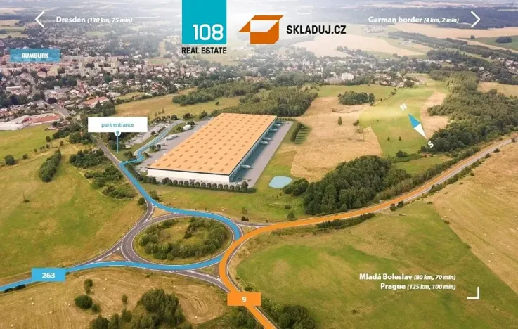 Pronájem skladu, Rumburk, Bentelerova, 40898 m2