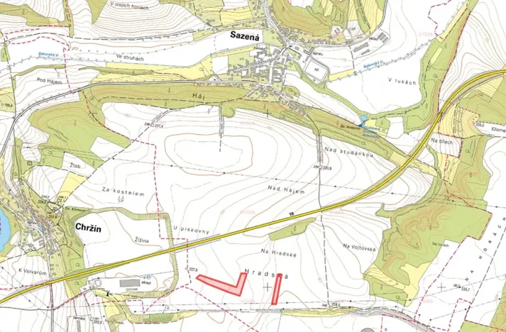 Prodej pole, Sazená, 16348 m2