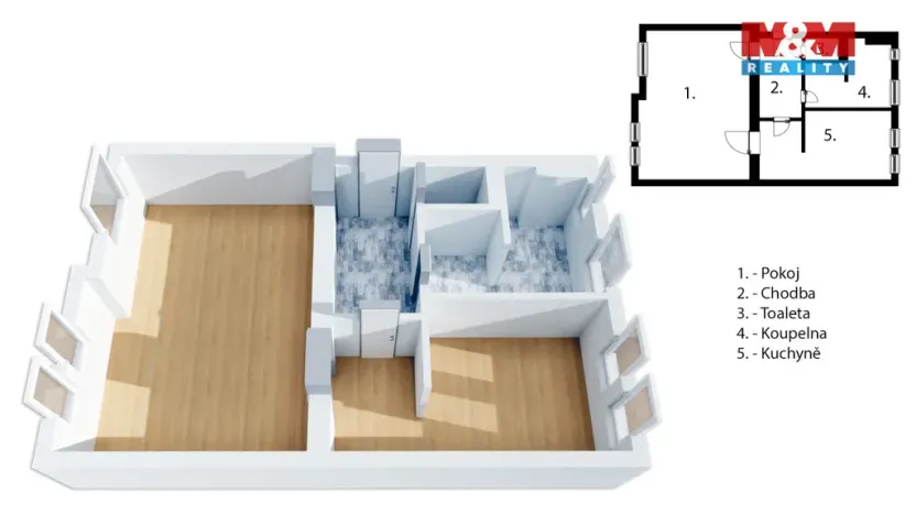 Pronájem bytu 2+1, Děčín - Děčín II-Nové Město, Kamenická, 68 m2