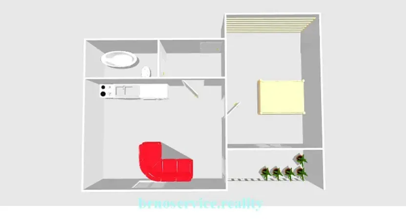 Pronájem bytu 2+kk, Brno, Hrázka, 44 m2