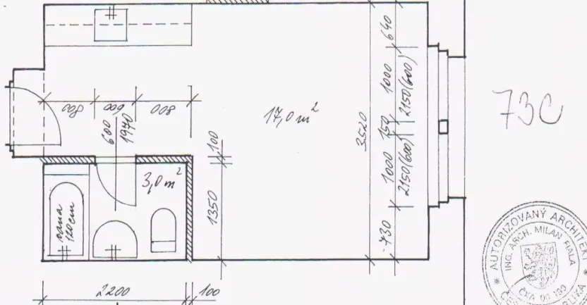 Pronájem bytu 1+kk, Praha - Vysočany, Freyova, 20 m2