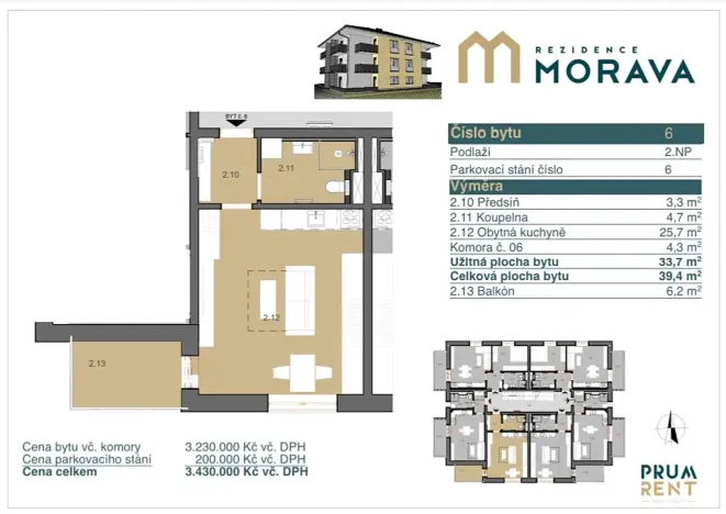 Prodej bytu 1+kk, Zábřeh, Leštinská, 39 m2