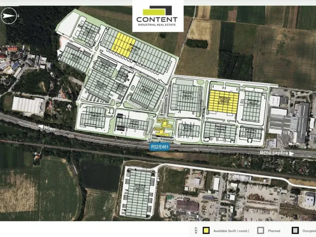 Pronájem skladu, Modřice, Evropská, 12420 m2