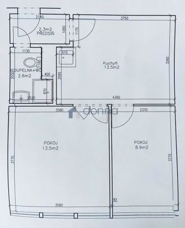 Pronájem bytu 2+1, Praha, Molákova, 42 m2
