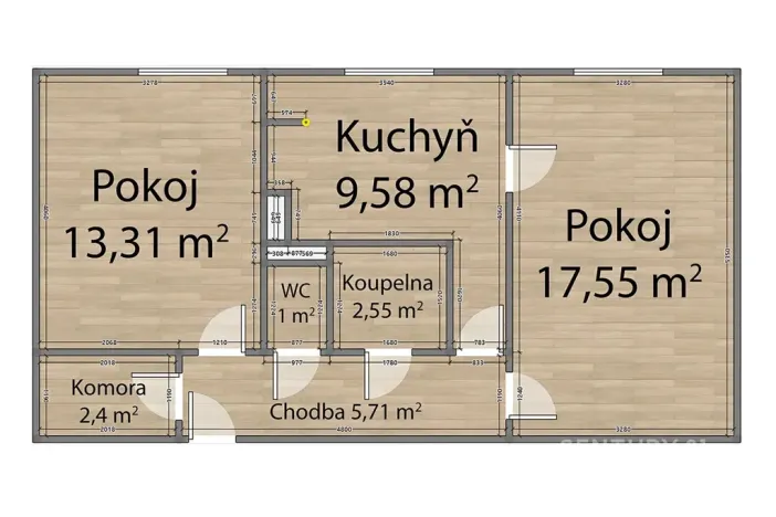Pronájem bytu 2+1, Plzeň, Zahradní, 47 m2